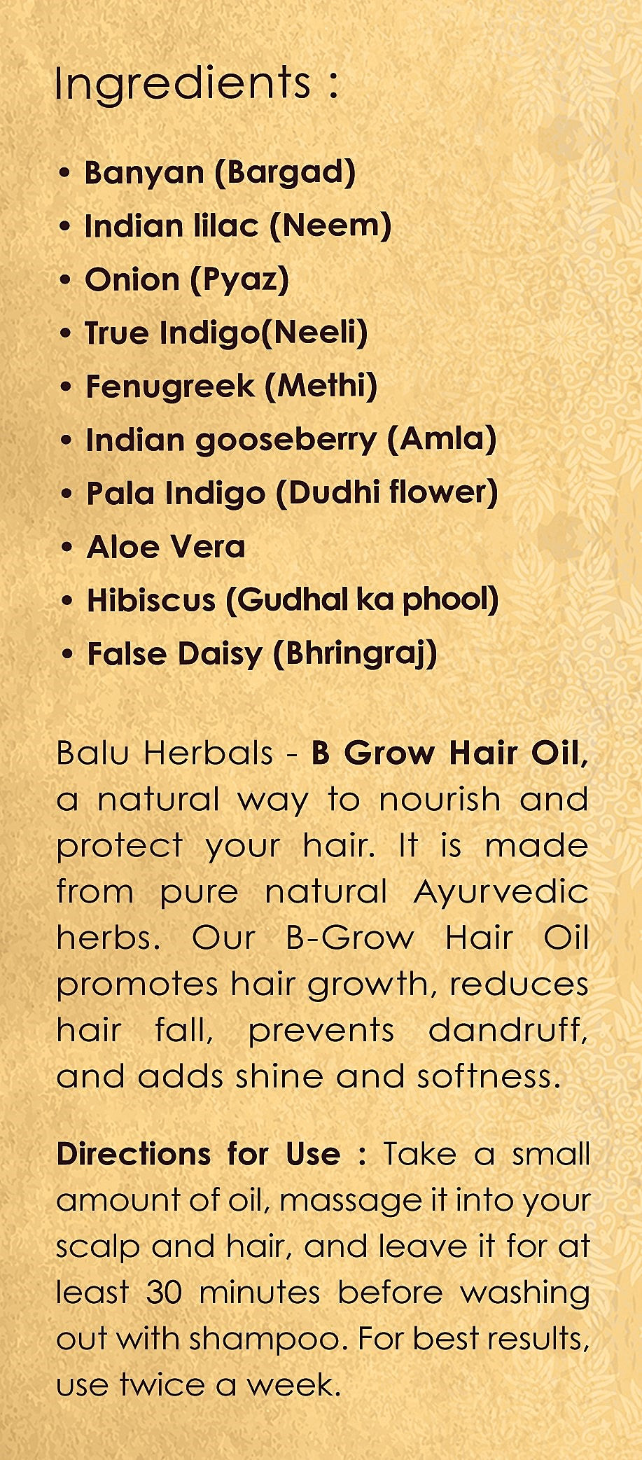 B-Grow Hair Oil 200ML