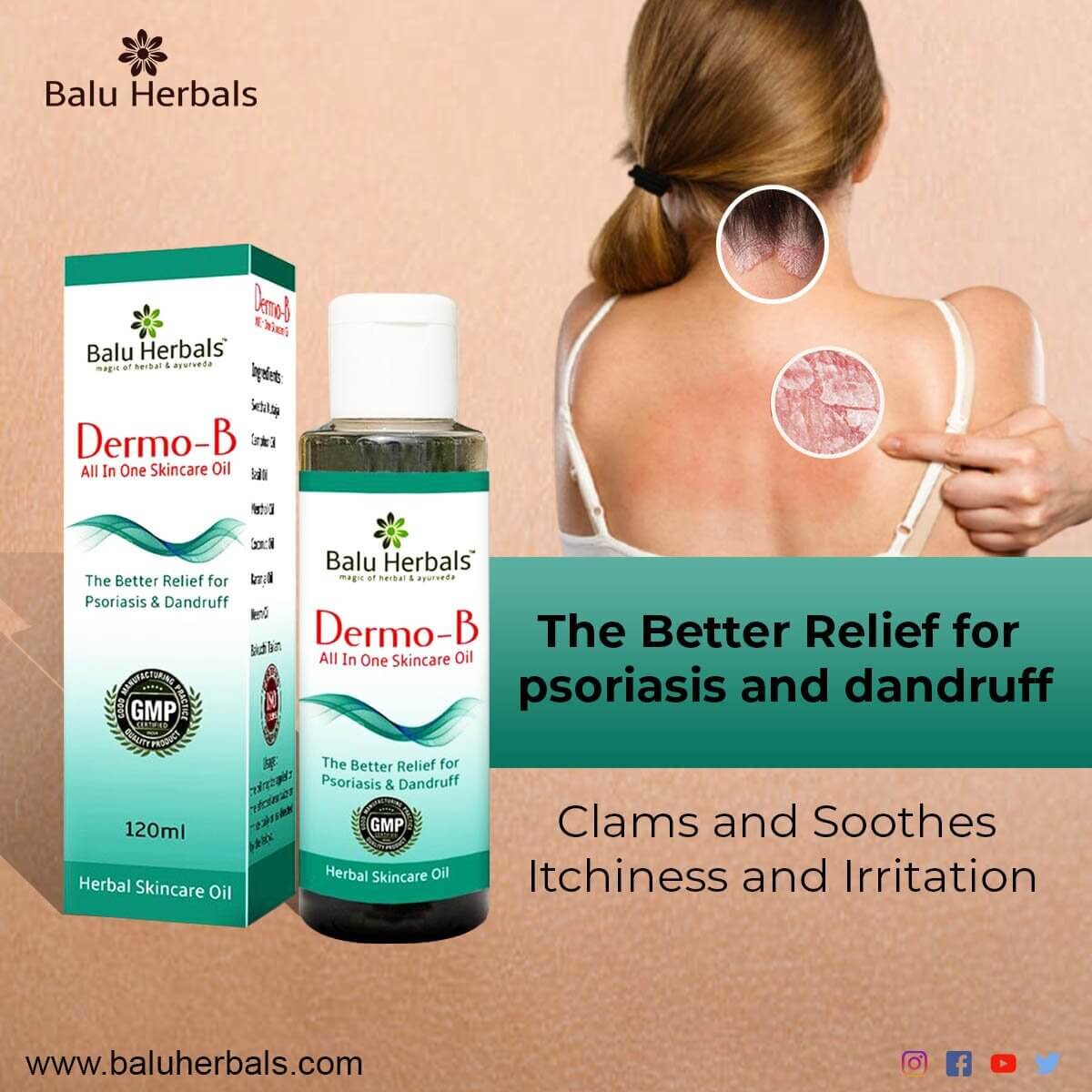 Dermo - B for all skin problems itching, rashes, burning, dandruff