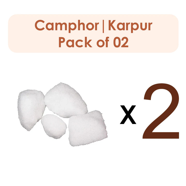 Camphor Crystals /Karpur/Mudha Karpura 25g (Raw Substance) (Pack of 2)